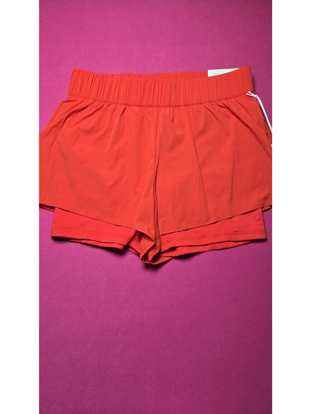 Blogilates Women’s Red High‑Waist Athletic Shorts Size S Brand New